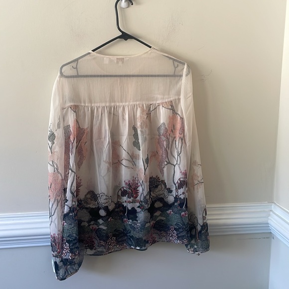 Ted Baker Veriity printed sheer top in ivor - Picture 5 of 5